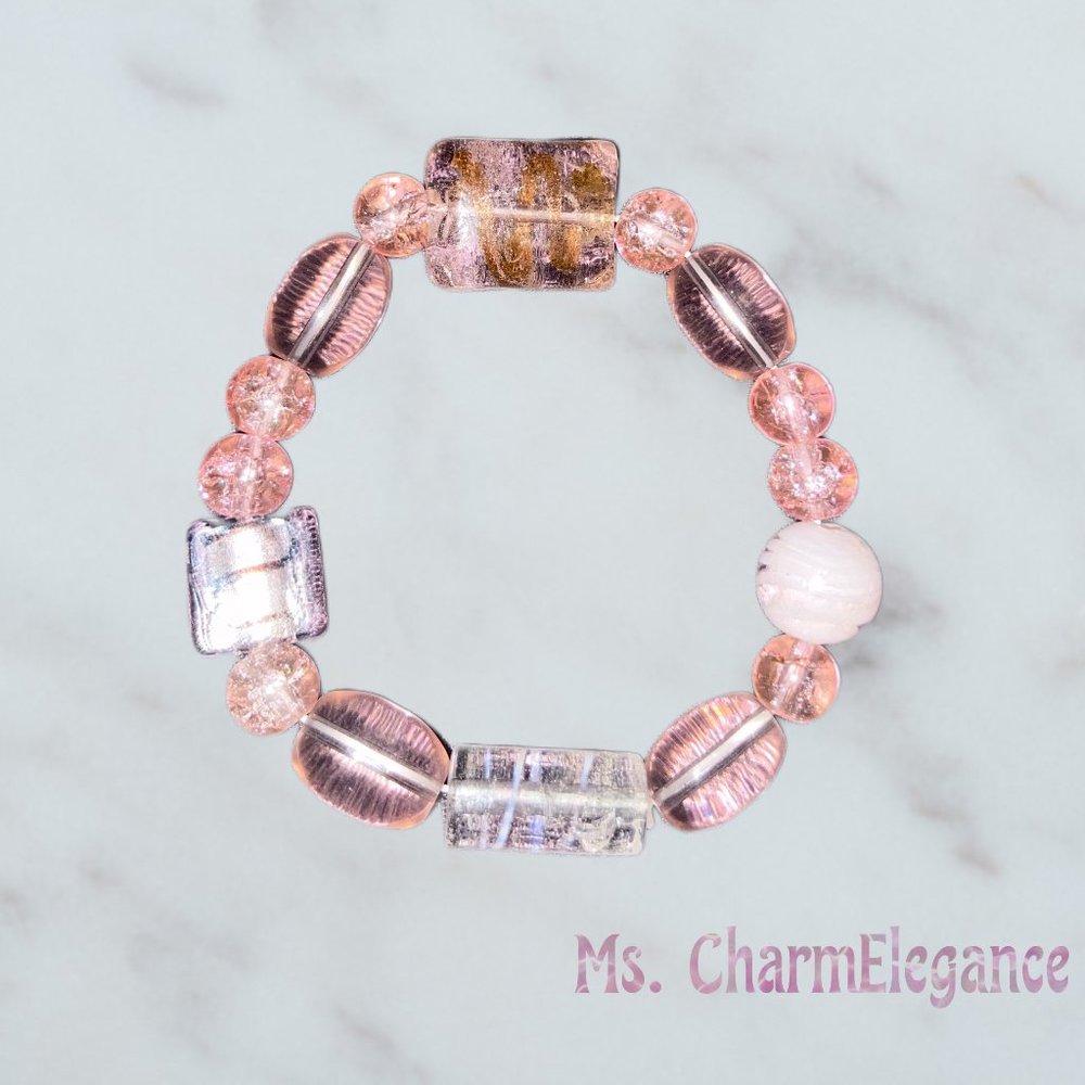 Rosey Pink Glass Bracelet